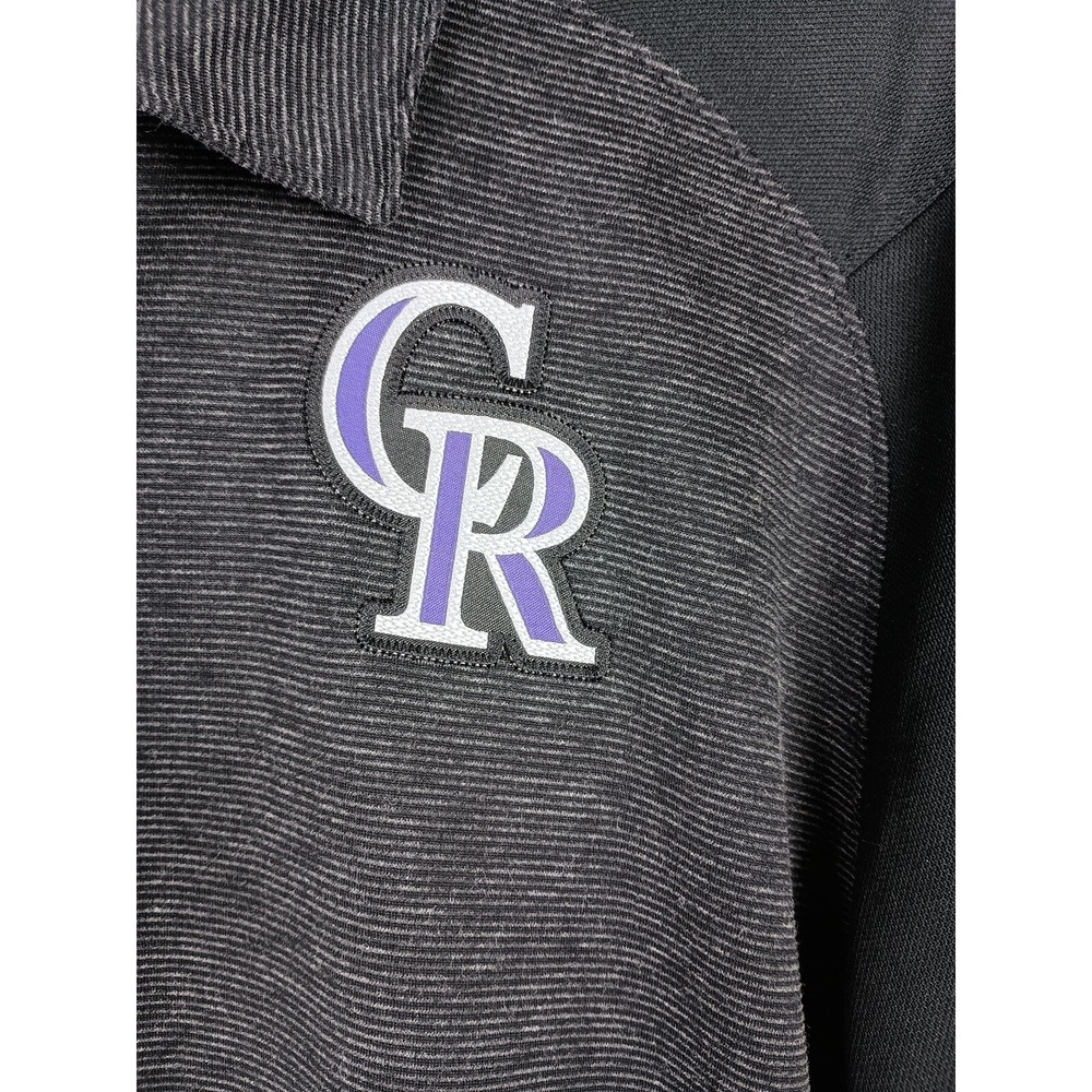 Nike Colorado Rockies Polo Shirt Short Sleeve Men's Large Black Engineered